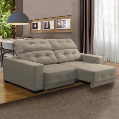 Imagem de Sofá Retrátil Compact 210 Cm Reclinável Mola Bonnel Espuma D26 Suede B