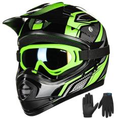 Imagem de Capacete ilm Youth Kids atv Motocross B07 verde/prata dot