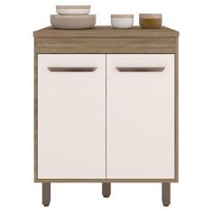 Imagem de Balcão De Cozinha 2 Portas 70cm Carvalho Oak Off White - Poliman