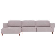 Imagem de Sofá 350cm Com Chaise Esquerda Franz Suede Rosê G52 - Gran Belo