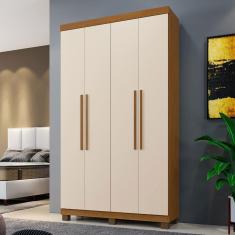 Imagem de Guarda-Roupa Casal Viena 4 Portas 3 Gavetas Cinamomo/Off White - Panorama Móveis