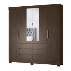 Imagem de Guarda Roupa Casal 4 Portas Cádis 66510 Ébano Touch Demóbile