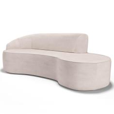 Imagem de Sofá Living 3 Lugares 210cm Braço Esquerdo Mozart D06 Linho Cru - Mpozenato