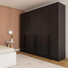 Imagem de Guarda-Roupa Casal Leonor 6 PT 4 GV Preto 240 cm