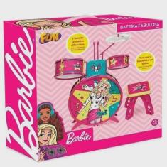 Imagem de Bateria Infantil com Banquinho Barbie Fabulosa fun 7293-1