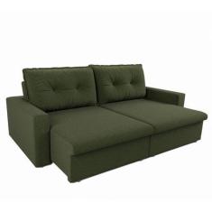 Imagem de Sofá Nara Retrátil Com Pés Bolacha 3 Lugares Suede 180cm Com Abertura
