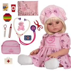 Imagem de Boneca Reborn Princesa De Silicone Luxo Que Pode Dar Banho - Cegonha R