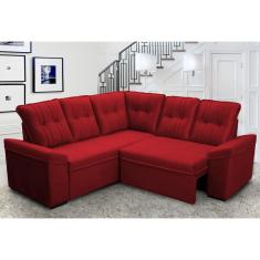 Imagem de Sofá Canto London Vermelho Suede Velut - King House