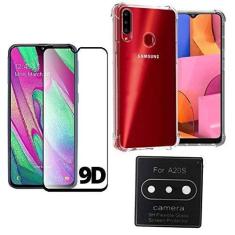 Imagem de Kit Capa Anti Queda Compatível Samsung Galaxy A20s + Película 9D Vidro + Película Nano Flexível Câmera