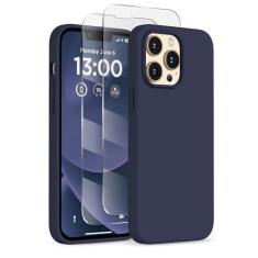 Imagem de COFFKER Capa projetada para iPhone 13 Pro Max, capa de silicone líquido com [2 protetores de tela], capa fina protetora fina à prova de choque de corpo inteiro para iPhone 13 Pro Max 6,7 polegadas,