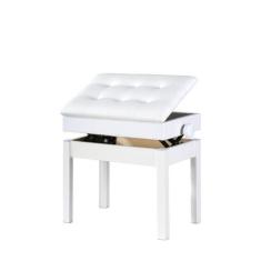 Imagem de Banqueta Branca,Banco De Piano,Teclado C/Ajuste Altura,Baú - Aj Som Ac