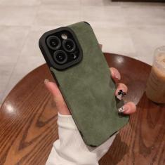 Imagem de Capa de couro macio fosco para iPhone 15 14 13 12 11 Pro Max Plus Capas protetoras de câmera Capa à prova de choque Acessórios de telefone, verde, para iPhone 12 Pro