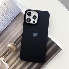 Imagem de Capa de telefone de silicone doce colorida fofa coração para iPhone 13 12 11 14 Pro Max Mini XR XS X 7 8 Plus SE 6 Capa traseira em TPU macio, preta, para iPhone X