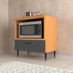 Imagem de Balcão para Cooktop 80cm 1 Porta 1 Nicho para Forno Flora Angelin/grafite