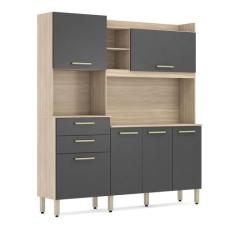 Imagem de Cozinha Compacta 6 Portas Salvador Torre Quente + Aéreo + Balcão Avena