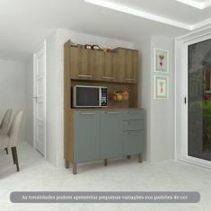 Imagem de Cozinha Compacta 6 Portas E 2 Gavetas Com Tampo Luciane Móveis Carvalh