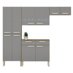 Imagem de Armário e Balcão de Cozinha Mans Freijó Gris - Mais de Casa