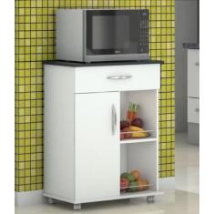 Imagem de Armário Balcão Fruteira Suporte Microondas Cozinha Branco - ClickForte
