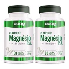 Imagem de Cloreto de Magnésio P.A. 60cps 500mg Duom | Kit 2 Frascos