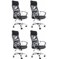 Imagem de Kit 4 Cadeira de Escritorio Presidente Comfort Preto