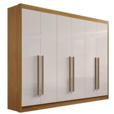 Imagem de Guarda Roupa Casal 6 Portas 7 Gavetas - New Athos-Cinamomo/Off White - Móveis D`Doro