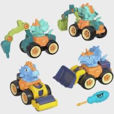 Imagem de Kit Brinquedo Carrinhos Dinossauro Monta Desmonta Educativo - Toy King