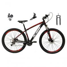 Imagem de Bicicleta Aro 29 Ksw Xlt 24v Câmbio Shimano Acera K7 Garfo Trava Freio A Disco - Preto-vermelho-branco Tam.21