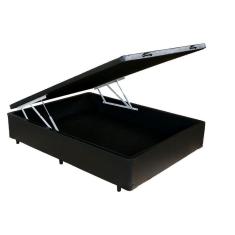 Imagem de Cama Box Baú casal preto suede 138X188x39 cm
