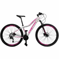 Imagem de Bicicleta Aro 29 Cripto 21 Marchas Freios Disco E Suspensão - Branco-rosa - 17" Branco-rosa