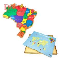 Imagem de Quebra-Cabeça Mapa do Brasil Brinquedo Educativo - Drackma