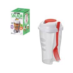 Imagem de Copo Para Salada Com Garfo E Reservatório Para Molhos Dietas