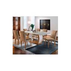 Imagem de Conjunto de Mesa com 6 Cadeiras Jade-Rufato - Animalle chocolate / Off white / Imbuia