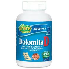 Imagem de Kit 5 Dolomita Com Vitamina D Unilife 120 Cápsulas
