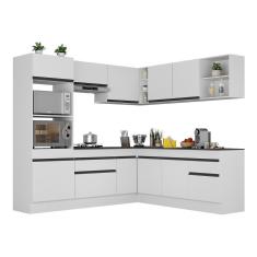 Imagem de Armário De Cozinha Completa De Canto V2080 Branco/Preto