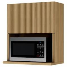 Imagem de Armário Aéreo Nesher Rainha em MDF 15mm com Nicho para Micro-ondas, 1 Porta e 1 Prateleira - 70cm de largura