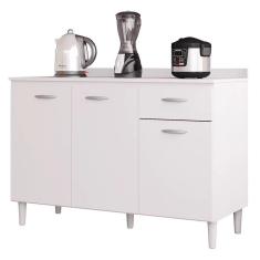 Imagem de Balcão de Cozinha Sem Tampo 3 Portas 1 Gaveta 120cm - Poquema