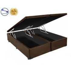 Imagem de Base Box Baú Casal Bipartido Belos Sonhos Suede Marrom 41x138x188