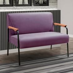 Imagem de Namoradeira Decorativa Braços Fixo Jade Roxo