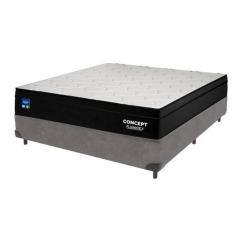 Imagem de Cama Box Cinza E Colchão Casal Concept Molas Ensacadas Plumatex