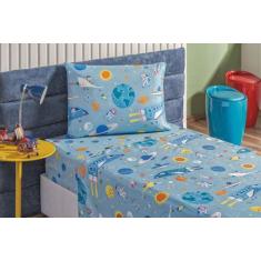 Imagem de Jogo De Cama Infantil Solteiro 3 Peças Estampado Microfibra - Safira E