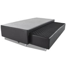 Imagem de Cama Box Solteiro com Auxiliar Espuma Sintético Preto 50x78x188