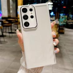 Imagem de Capa de telefone de silicone de luxo para samsung s20 fe s21 s22 s23 pro plus ultra a31 a32 a52 5g a53 a54 a71 a72 a73 a23 capa traseira do telefone, branco, para a20