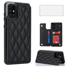 Imagem de Asuwish Capa de telefone para Samsung Galaxy A71 5G Capa carteira com protetor de tela de vidro temperado e suporte de cartão de crédito RFID de couro com compartimento para suporte, acessórios