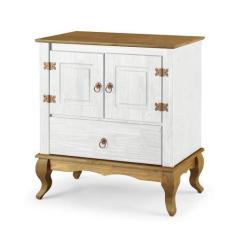 Imagem de Balcão Rústico Madeira Maciça Pés Luis XV Branco Garapa 4002 Denk