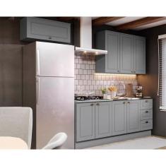 Imagem de Kit de Cozinha Modulada 5 Peças Americana (2 Aéreos. 2 Balcões, 1 Complementos) Cinza - Henn