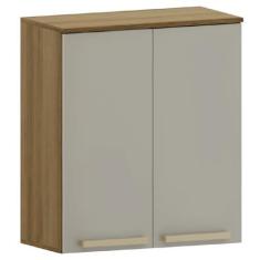 Imagem de Armário de Cozinha 2 Portas Duplo Aéreo Módulo Suspenso Madeirado/Mocca Isis Luciane