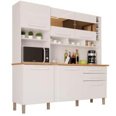 Imagem de Armário de Cozinha Alexia 6 Portas 2 Gavetas Imop Cor Branco