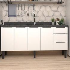 Imagem de Balcão de Cozinha 4 Portas 3 Gavetas 174cm Júpiter - Cozimax