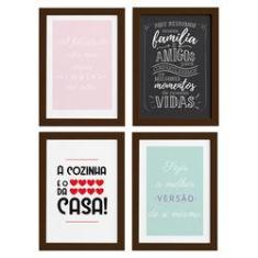 Imagem de Quadros Cozinha Variada Moldura Marrom 33x43cm 4un