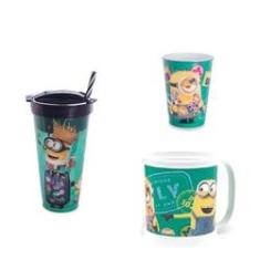 Imagem de Kit 3 Itens Minions Copo Caneca Copo com Canudo 2x1